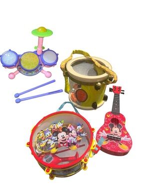 HUGE Kids Music Bundle Vtech, B. Toys & Mickey Mouse Band & Guitar Lot